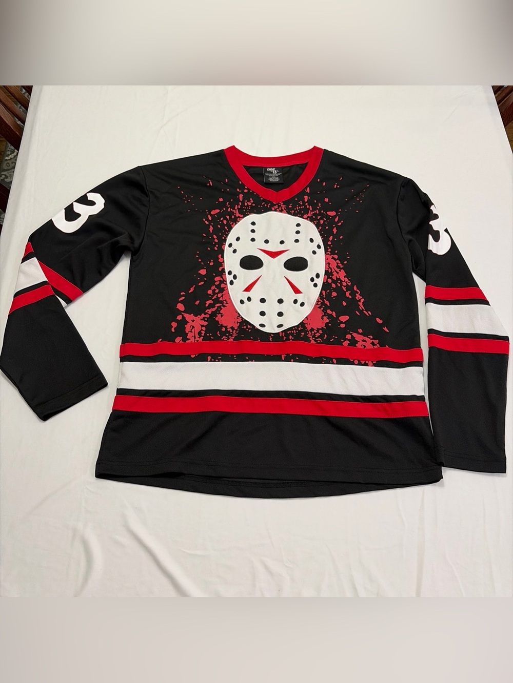Spirit Friday the 13th Jason Hockey Jersey Mens Medium Black Excellent Voorhees